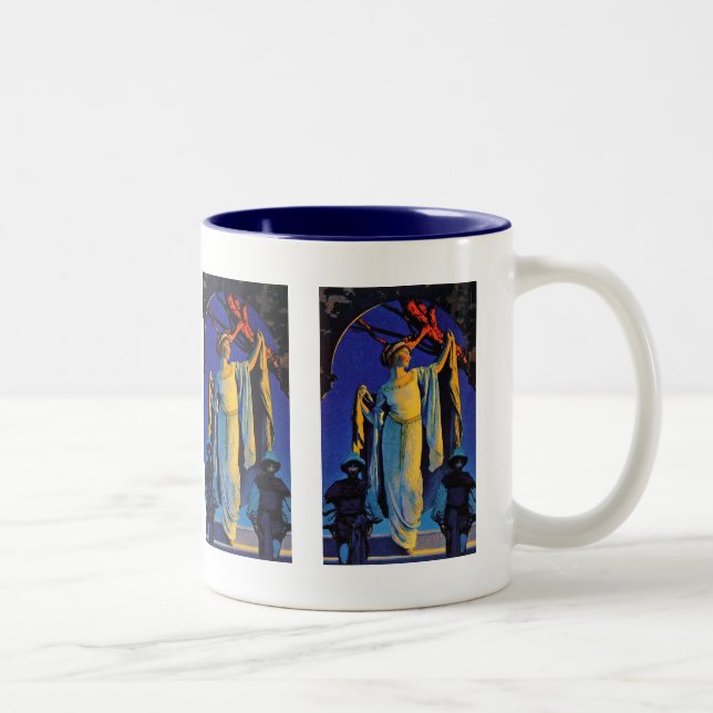 Cups: Spirit of the Night - Maxfield Parrish Two-Tone Coffee Mug (Right)