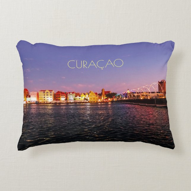 Curaçao at Night w/out text (customisable) Decorative Cushion (Front)