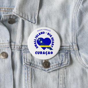 CURAÇAO Big Heart Fun Custom Dushi Korsuo 7.5 Cm Round Badge