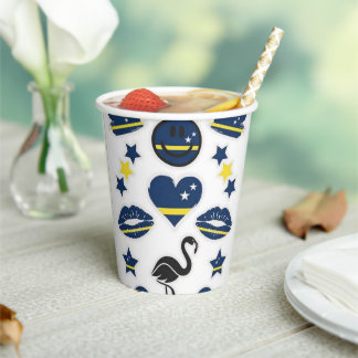 Curaçao Blue Wave Design Paper Cups