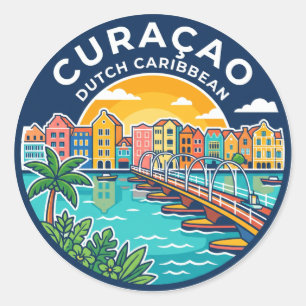 Curaçao Dutch Caribbean Classic Round Sticker