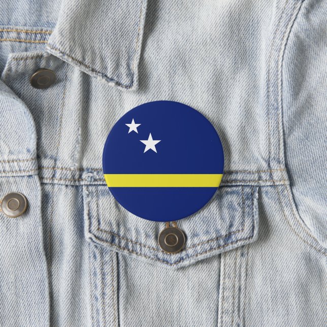 Curaçao flag 7.5 cm round badge (In Situ)