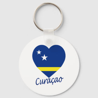 Curacao Flag Heart Key Ring