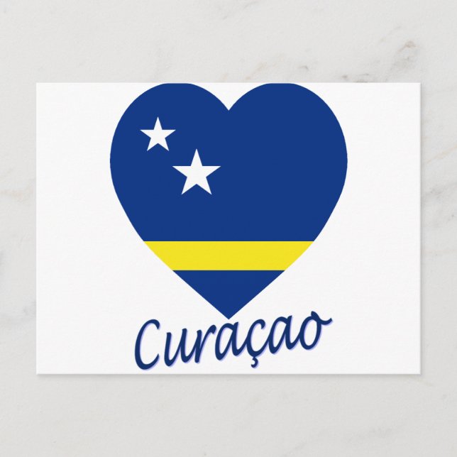 Curacao Flag Heart Postcard (Front)