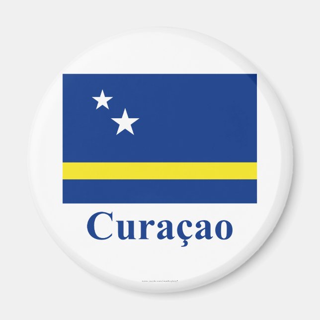 Curacao Flag with Name in Dutch Magnet (Front)