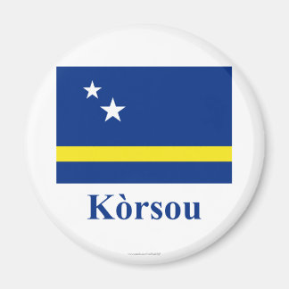 Curacao Flag with Name in Papiamento Magnet