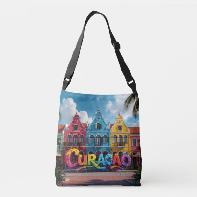 curacao in blue crossbody bag (Back)