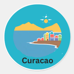 Curacao island classic round sticker