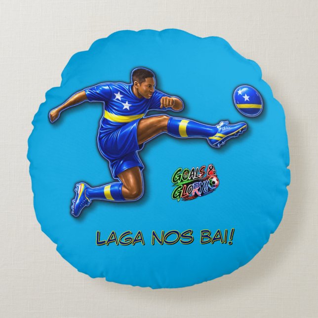 Curacao Let's Go Round Cushion (Front)