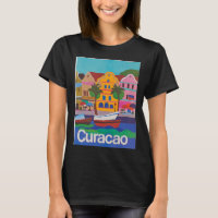 Curacao Retro Vintage Travel Poster Baseball ¾ Sle