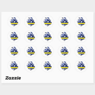 Curaçao Ripped flag Classic Round Sticker
