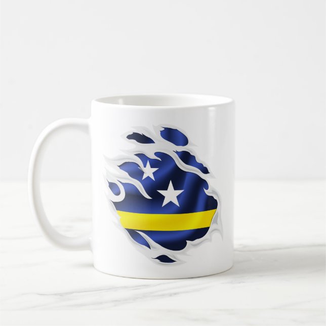 Curaçao Ripped flag Coffee Mug (Left)