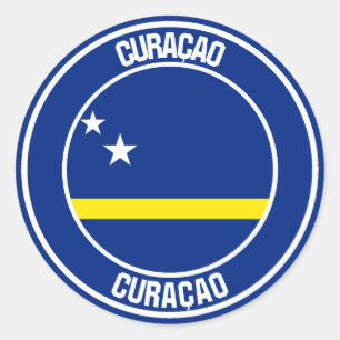 Curaçao Round Emblem Classic Round Sticker