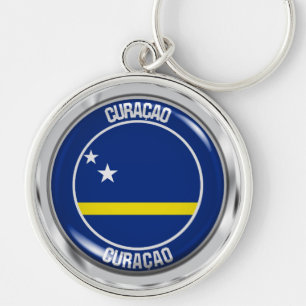 Curaçao Round Emblem Key Ring