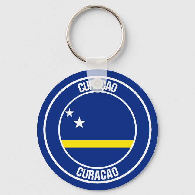 Curaçao Round Emblem Key Ring (Front)