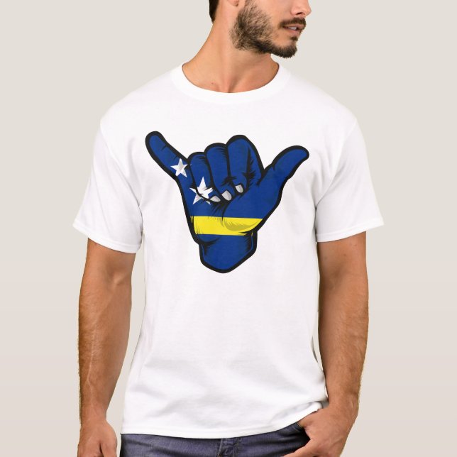 Curaçao Shaka Hand Flag T-Shirt (Front)
