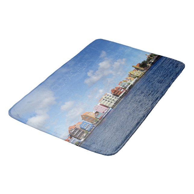 Curaçao Skyline w/out text (customisable) Bath Mat (Angled)