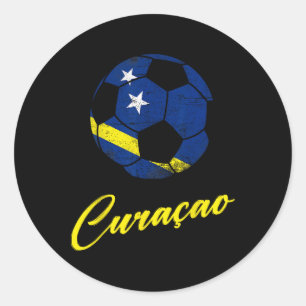 Curacao Soccer Ll,curacao,flag Of Curacao,curacao Classic Round Sticker