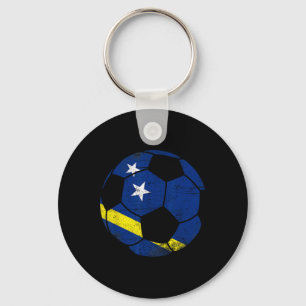 Curacao Soccer Ll,curacao,flag Of Curacao,curacao Key Ring
