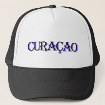 Curacao text in flag colours