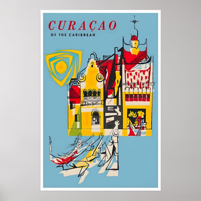 Curacao Travel Poster Caribbean Poster Print (Front)