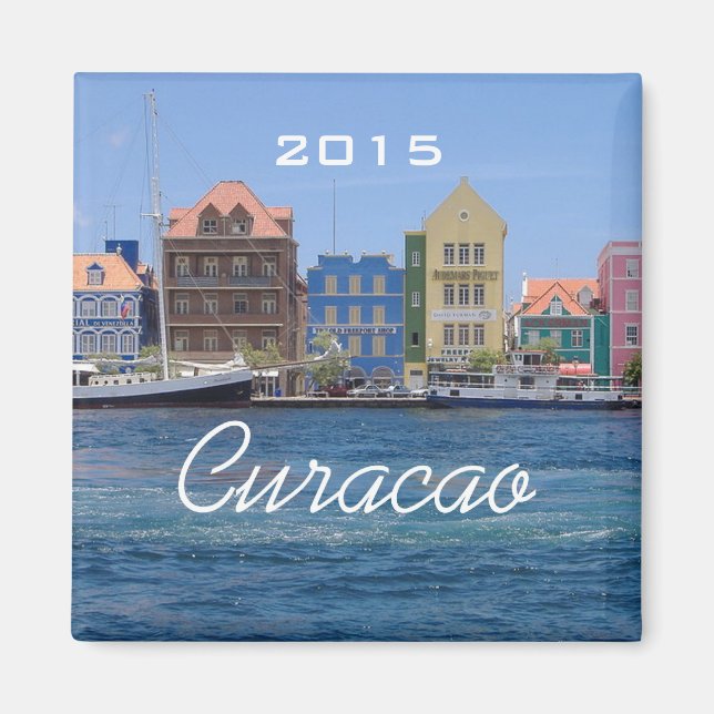 Curacao Travel Seaside Fridge Magnet Change Year (Front)