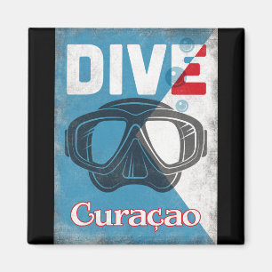 Curaçao Vintage Scuba Diving Mask Magnet