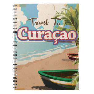 Curaçao vintage travel poster art. notebook