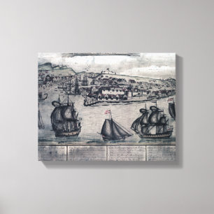 CuracaoPanoramic MapCuracao, Netherlands Canvas Print