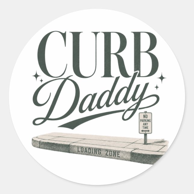 Curb Daddy Classic Round Sticker (Front)