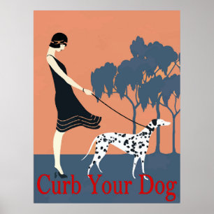 Curb your dog sign, poster