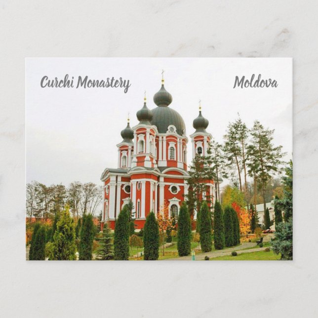 Curchi Monastery Moldova stylised Postcard (Front)