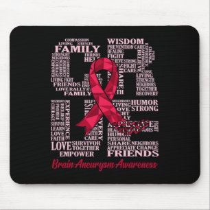 Cure Brain Aneurysm Awareness Ribbon Month Support Mouse Pad