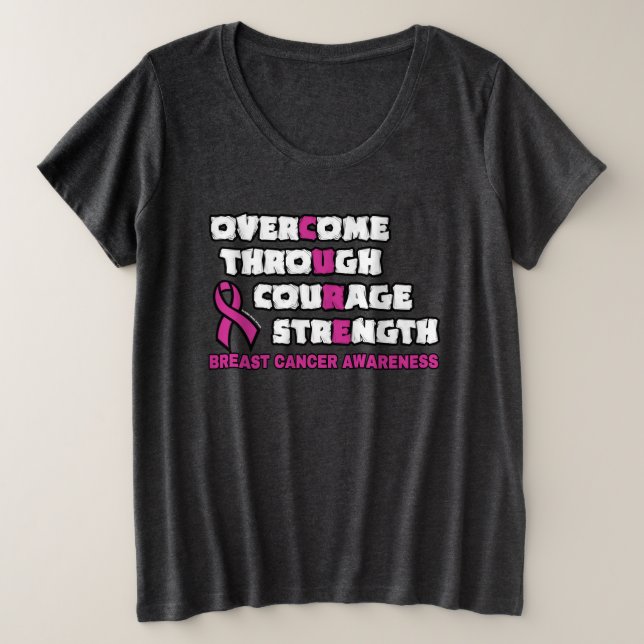 CURE...Breast Cancer Plus Size T-Shirt (Design Front)