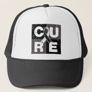 CURE Carcinoid Cancer Distressed Cube Trucker Hat