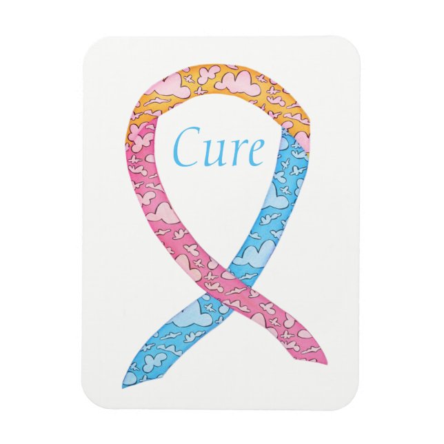 Cure CDH Awareness Ribbon Art Custom Word Magnet (Vertical)