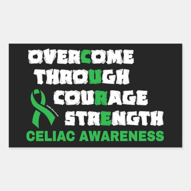 CURE...Celiac Rectangular Sticker (Front)
