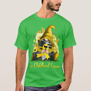 Cure Childhood Cancer Awareness Gold Ribbon Gnome  T-Shirt