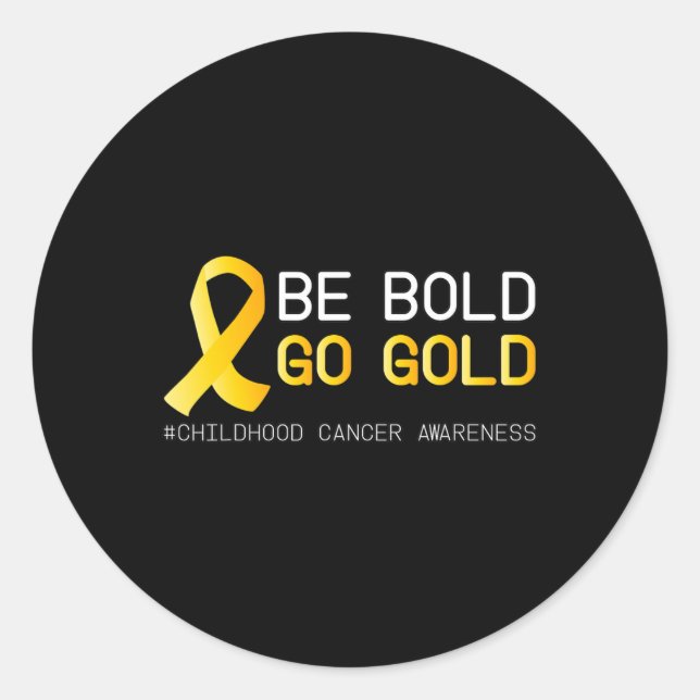 Cure Childhood Cancer Awareness Golden Ribbon for  Classic Round Sticker (Front)