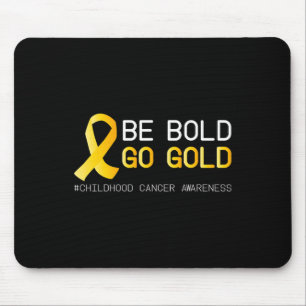 Cure Childhood Cancer Awareness Golden Ribbon for Mouse Pad
