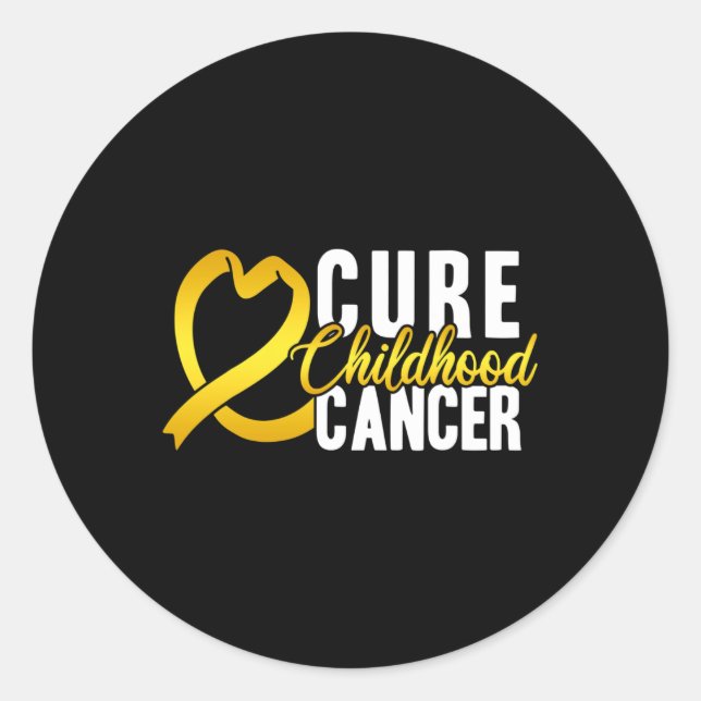 Cure Childhood Cancer  Childhood Cancer Ribbon Awa Classic Round Sticker (Front)