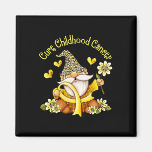 Cure Childhood Cancer Golden Ribbon Gnome Cancer A Magnet