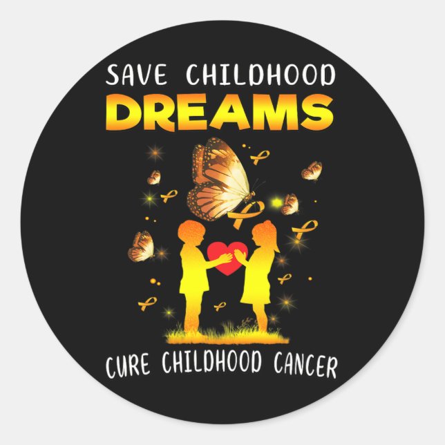 Cure Childhood Cancer Save Dreams Paediatrics Onco Classic Round Sticker (Front)