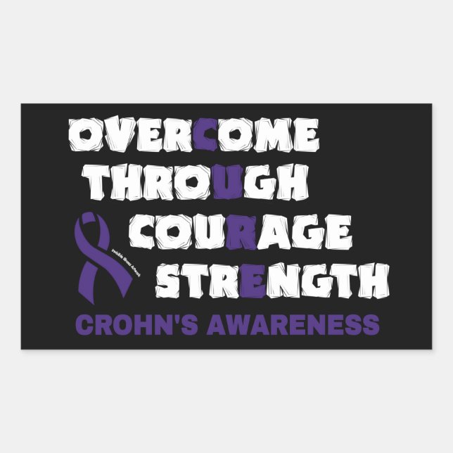 CURE...Crohn's Rectangular Sticker (Front)
