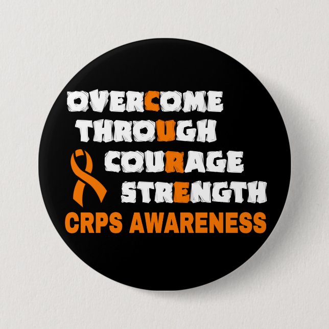 CURE...CRPS 7.5 CM ROUND BADGE (Front)