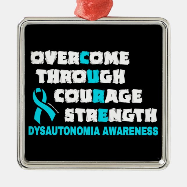CURE...Dysautonomia Metal Tree Decoration (Front)