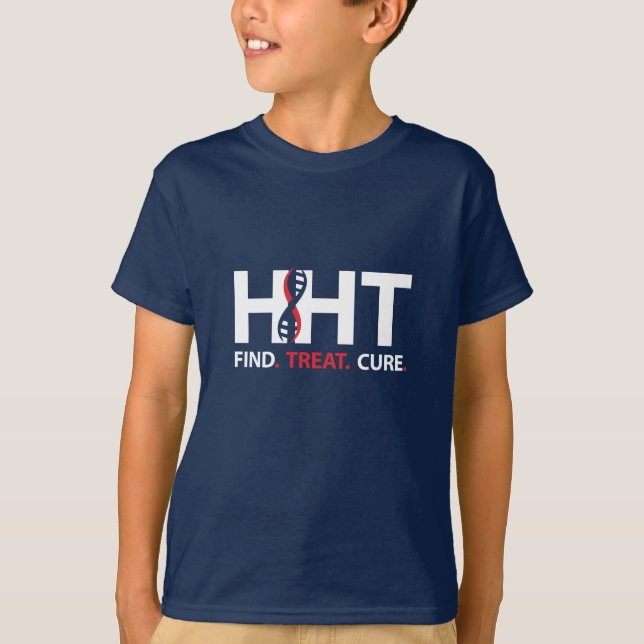 Cure HHT FIND.TREAT.CURE Awareness T-Shirt (Boys) (Front)