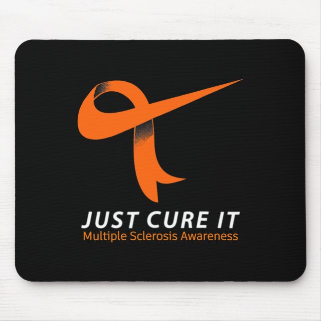 Cure It Ms Multiple Sclerosis Awareness Orange Rib Mouse Pad (Front)
