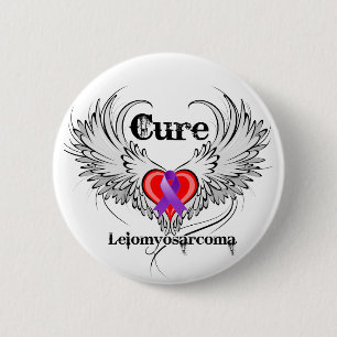 Cure Leiomyosarcoma Heart Tattoo Wings 6 Cm Round Badge