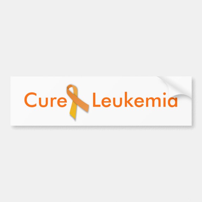 Cure Leukaemia Orange Ribbon Bumper Sticker (Front)